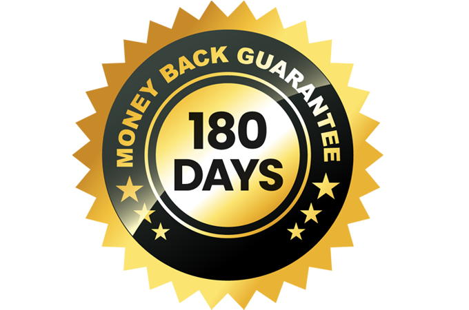 180-day ironclad guarantee seal for the Arialief product, ensuring a completely safe and risk-free purchase.
